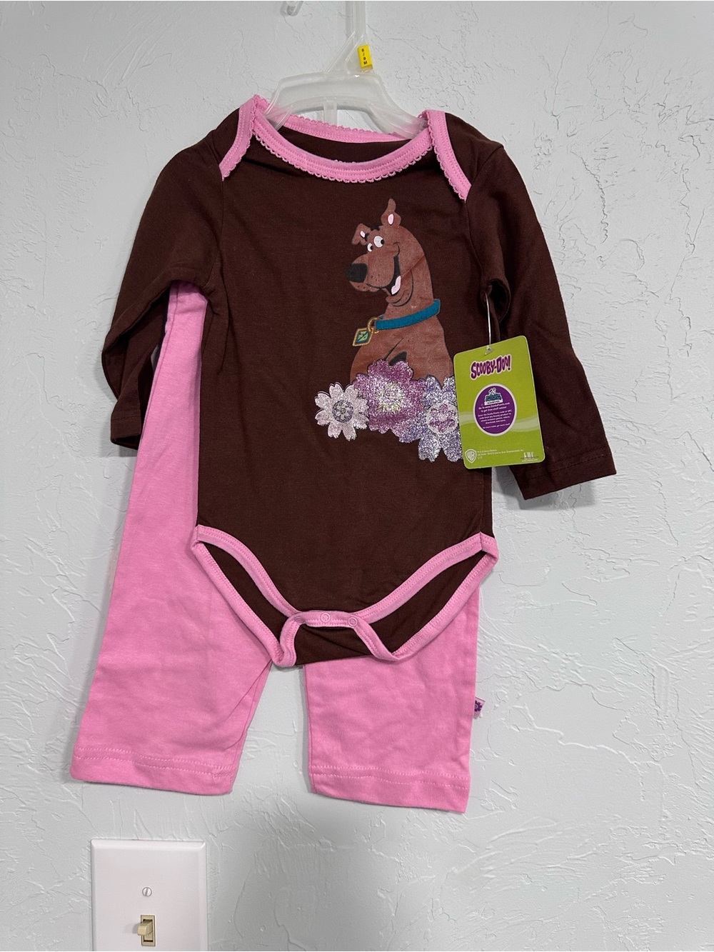 Scooby-Doo Pink & Brown Baby Bodysuit Set
